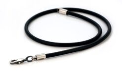 in 3mm Bico Australia Black Braided PVC Necklace 16 Inches CL13 